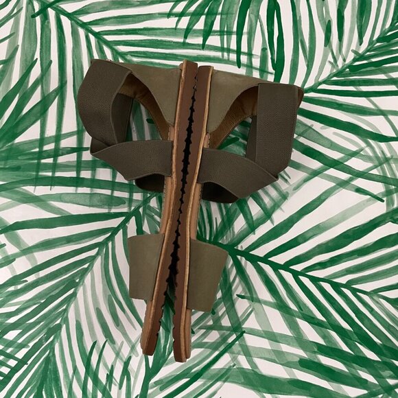 Sorel Ella Suede Cross Strap Sandals in Sage Green Women's Size 10 - Picture 6 of 7